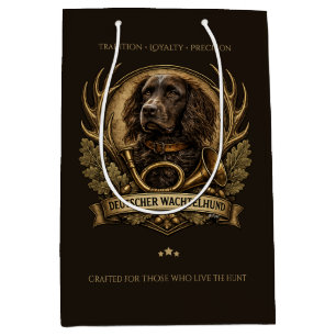 Sacola Para Presentes Média Cão Perdigueiro Alemão , Logotipo de Caça