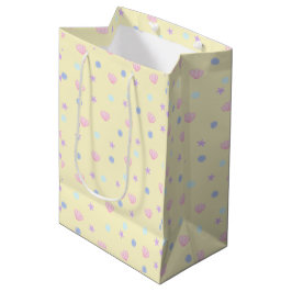 Sacola Para Presentes Média Capas de focas e pérolas de Pastel em Lemon Chiffo