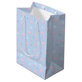Sacola Para Presentes Média Capas e Pérolas de Pastel em Periwinkle