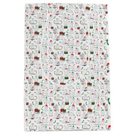 Sacola Para Presentes Média Caprinos festivos no Natal