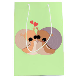 Sacola Para Presentes Média Caracóis com Casal para presente - suas cores