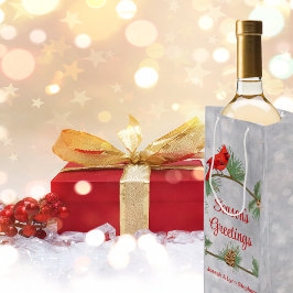 Sacola Para Presentes Média Cardinhos e Pinheiros Saco de Presente