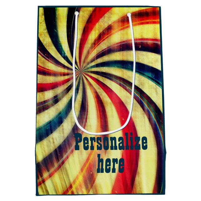 Sacola Para Presentes Média Carnaval de turfeiras e turfeiras de menta-pimenta (Verso)