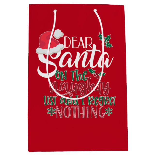 Sacola Para Presentes Média Caros Papais noeis Paperbag (Frente)