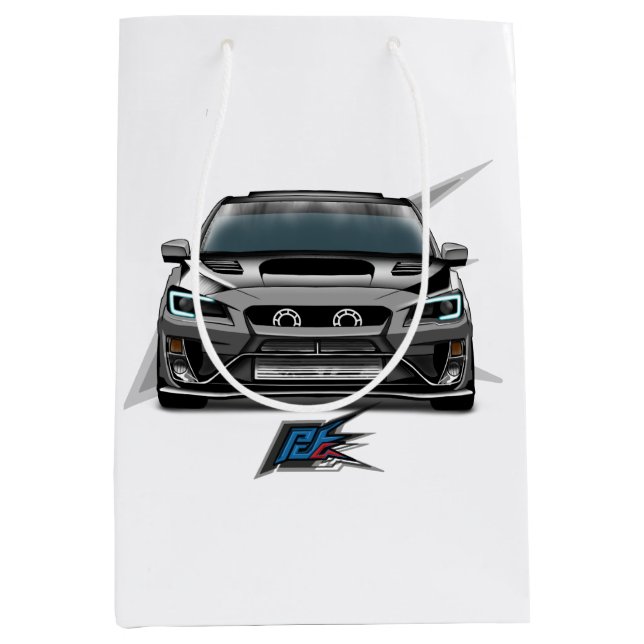 Sacola Para Presentes Média carro de rali jdm wrc (Frente)