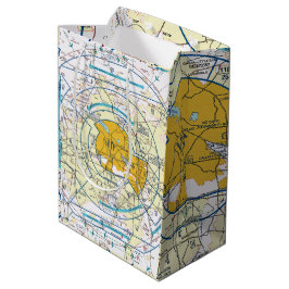 Sacola Para Presentes Média Carta de Rota Aérea de Los Angeles