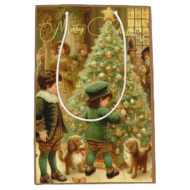 Sacola Para Presentes Média Cartão de Feriado Dobrado