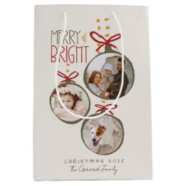 Sacola Para Presentes Média Cartão de Natal Da Família Foto 2025 Obrigado A Fa