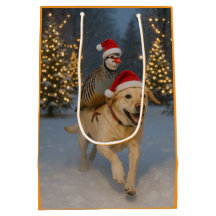 Cartão de Natal de perdiz montando labrador amarel