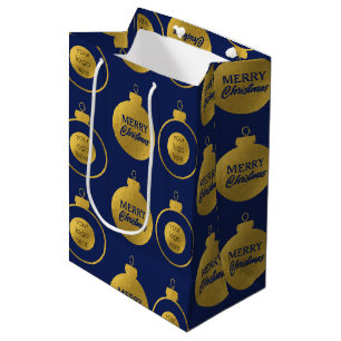 Sacola Para Presentes Média Cartão de Ornamentação de Natal com Logotipo de Em