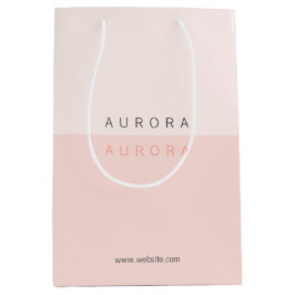 Sacola Para Presentes Média Cartão de visita de dois tons, rosado minimalista