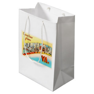 Sacola Para Presentes Média Cartão velho das viagens vintage de Alexandria