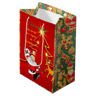 Sacola Para Presentes Média Cartões de natal de Santa Cláusula -