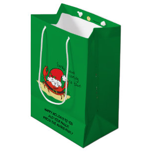 Sacola Para Presentes Média Cartografia de Papais noeis Feriados Engraçados de