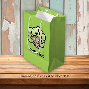 Sacola Para Presentes Média Cartoon de Metano de Vaca - Saco de Presente