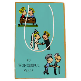 Sacola Para Presentes Média Cartoon do Casal 🎉 Envelhecimento