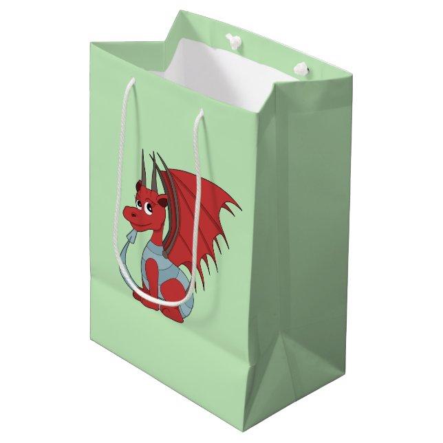 Sacola Para Presentes Média Cartoon Red Dragon (Frente inclinada)
