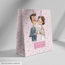 Casal De Casamento De Aquarela, Gift Bag Quirky Hu