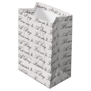 Sacola Para Presentes Média Casamento de Citação Personalizada Stone Blush For