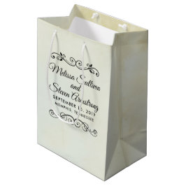 Sacola Para Presentes Média Casamento de Estilo Ocidental com Pergaminho de Fa