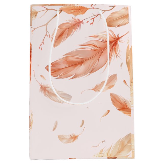 Sacola Para Presentes Média Casamento de Jardim Boho Feenas (Frente)