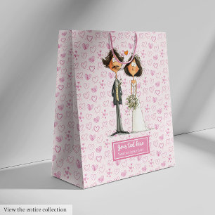 Sacola Para Presentes Média Casamento Engraçado de Noite de Watercolor Groom G