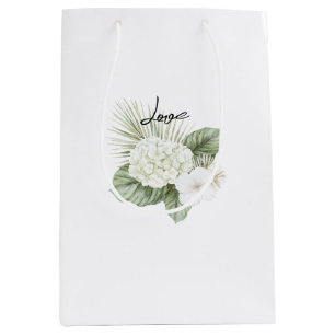Sacola Para Presentes Média Casamento Floral de Hortênsia de Praia Tropical Al