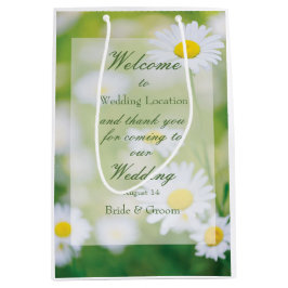 Sacola Para Presentes Média Casamento Floral de Verão de Daisy Daisies