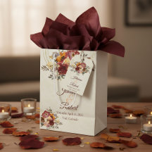 Casamento floral e dourado de outono