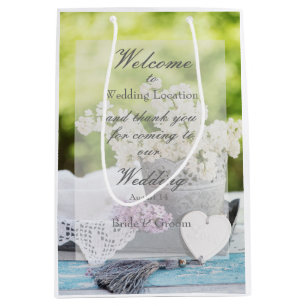 Sacola Para Presentes Média Casamento Floral Lilac Romântico Primavera Fllower