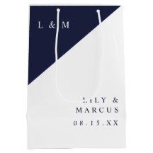 Casamento Minimalista Azul Marinho e Branco