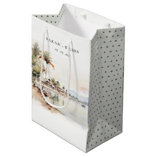 Sacola Para Presentes Média Casamento paisagístico de Montego Bay Jamaica