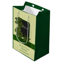 Sacola Para Presentes Média Casamento personalizado de shamrock irlandês verde