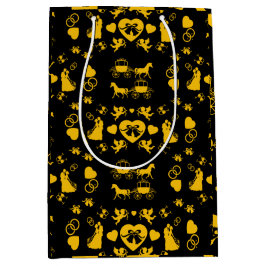 Sacola Para Presentes Média Casamento Romântico De Cavalo E Carrinho