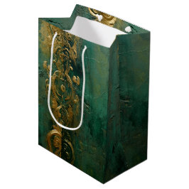 Sacola Para Presentes Média Casamento Romântico Emerald Green