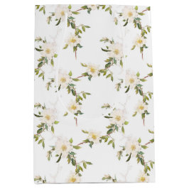 Sacola Para Presentes Média Casamento Romântico White Floral