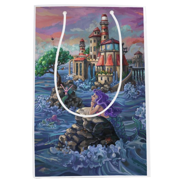 Sacola Para Presentes Média Castelo de Sereia (Frente)