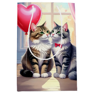 Sacola Para Presentes Média Cat Love