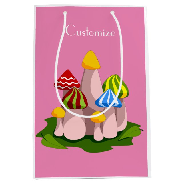 Sacola Para Presentes Média Catedral Magia de Cogumelos Thunder_Cove (Frente)