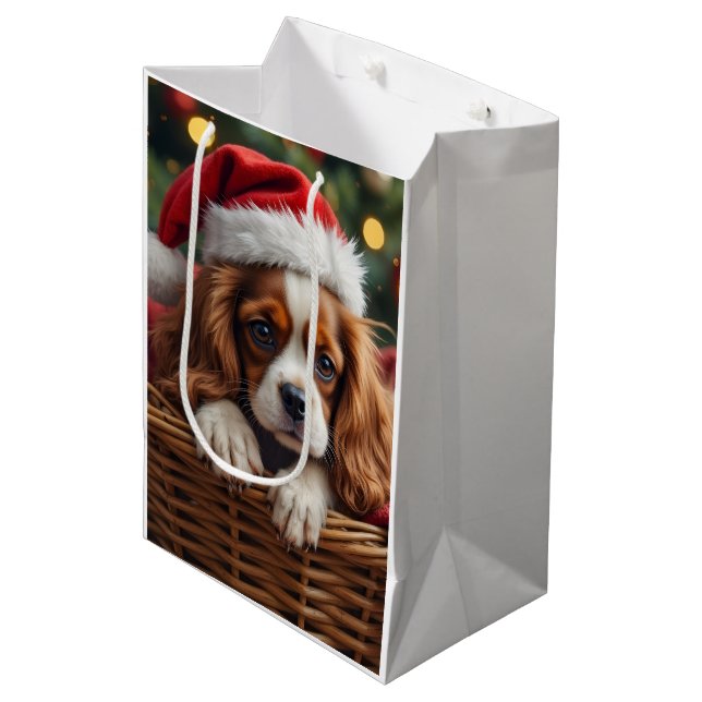 Sacola Para Presentes Média Cavalier King Charles Spaniel Cozy Basket (Frente inclinada)