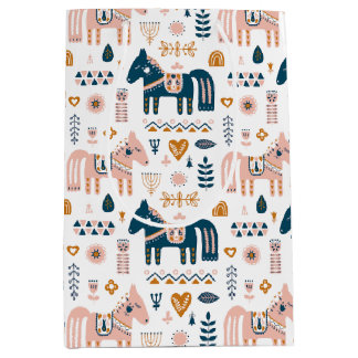 Sacola Para Presentes Média Cavalo Folkart Nórdico