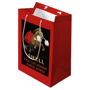Sacola Para Presentes Média Cavalo mecânico com Shell Oil