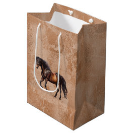 Sacola Para Presentes Média Cavalos Ocidentais