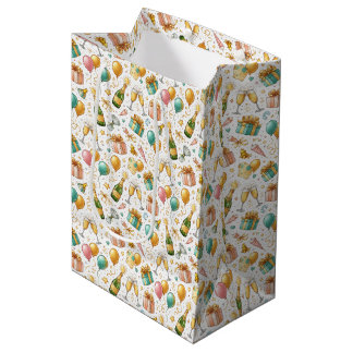 Sacola Para Presentes Média Celebração com Champanhe – Design de Aniversário e