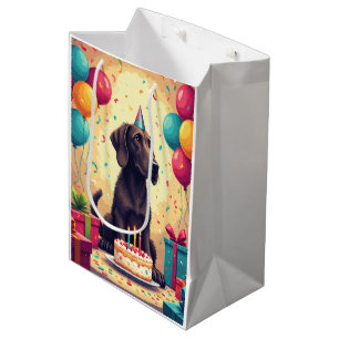 Sacola Para Presentes Média Celebração de Aniversário do Irish Wolfhound