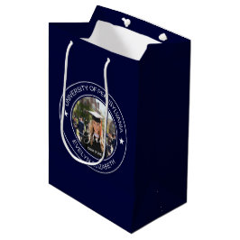 Sacola Para Presentes Média Celebração de Formatura Clássico Estilo Azul-Marin