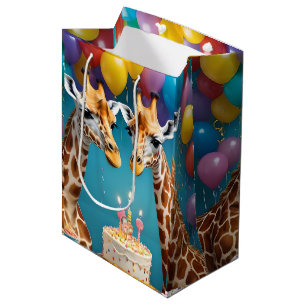 Sacola Para Presentes Média **"Celebrações Altas: Bacia de Aniversário de Uma