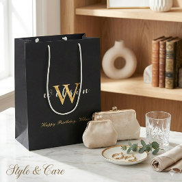 Sacola Para Presentes Média Celebre com um Feliz Aniversário personalizado