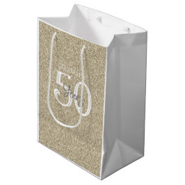 Sacola Para Presentes Média CÉLULA Dourada CELEBRATIVA 50 ANOS
