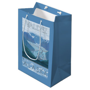 Sacola Para Presentes Média Cena da geleira - Valdez, Alaska